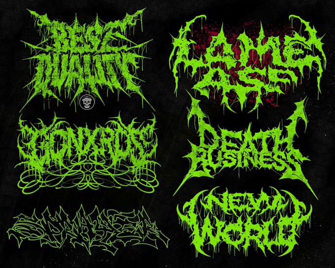 make slamming brutal death metal logo for your band or brand