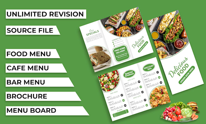 create a stylish digital or printable menu for restaurants and cafes