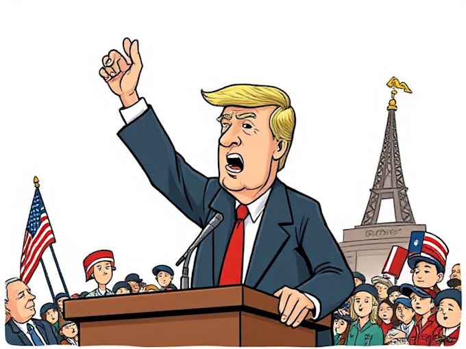 create a political or satirical cartoon