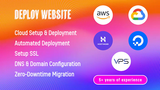 deploy websites on AWS, hostinger, any vps with ssl
