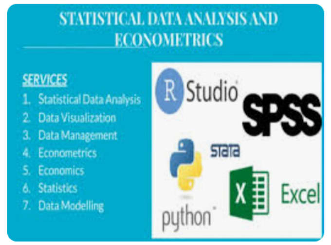 do statistical data analysis using python, r studio, spss,