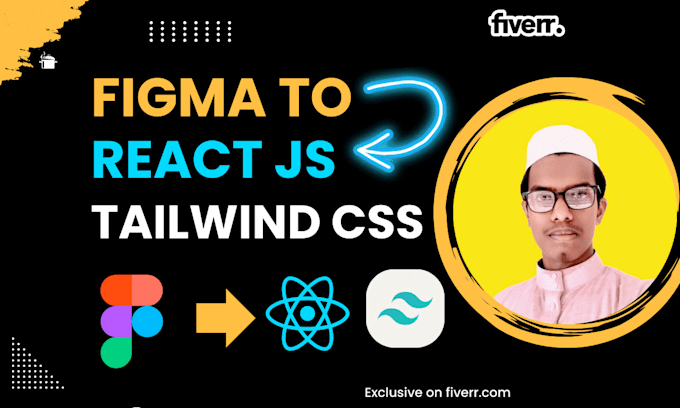 convert  figma to react js with tailwind CSS, bootstrap