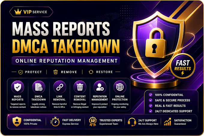 provide instagram banning, mass report bot, takedown, harassment removal service