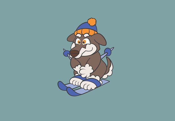 design dog mascot ski school kids logo