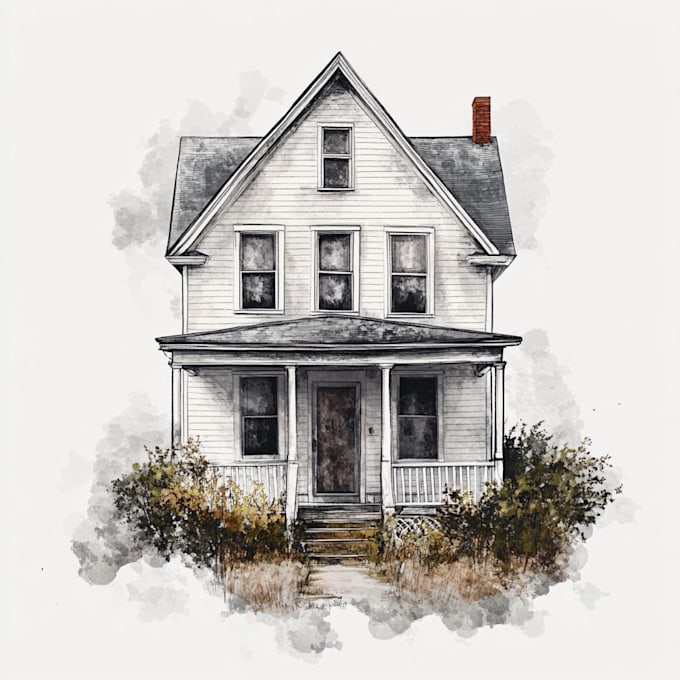 do your dream watercolor house portrait art