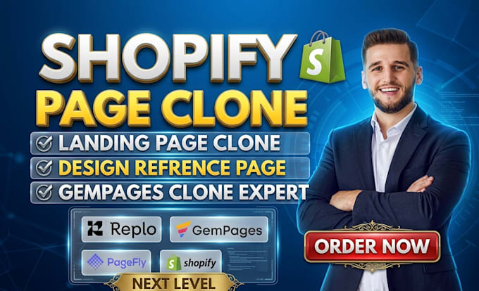 clone a shopify landing page, advertorial page, listicle page, or product page