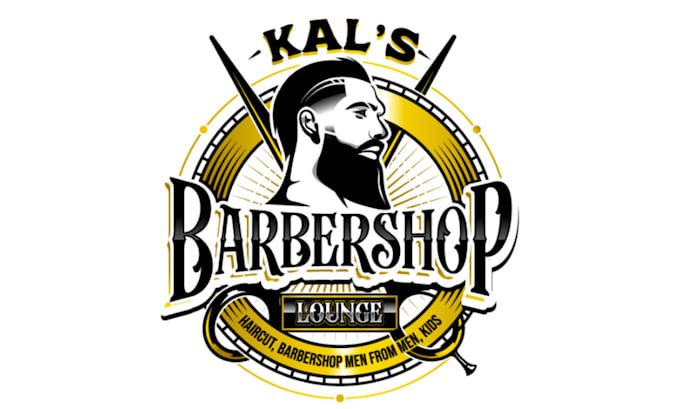 create barber and barber shop logo design