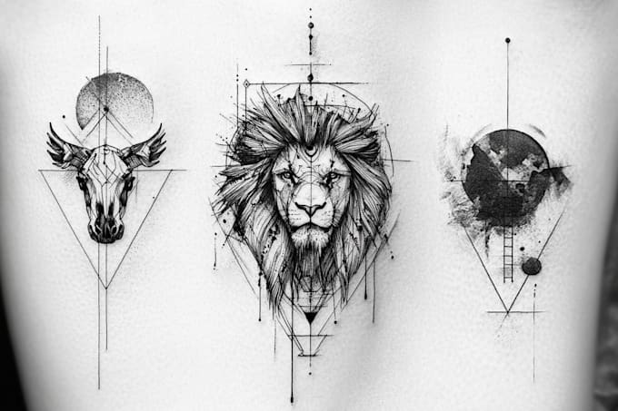 create unique custom geometric tattoo design