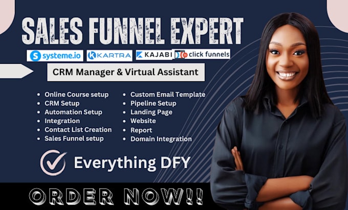 design kajabi sales funnel, kajabi automation, kartra landing page, data entry
