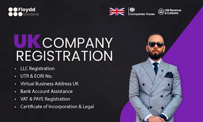 form your UK company, vat registration, bank account setup virtual address