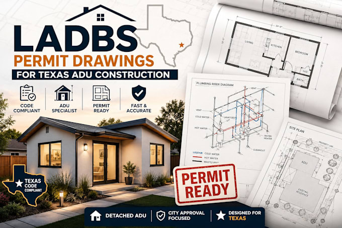 create ladbs permit drawings for texas adu construction