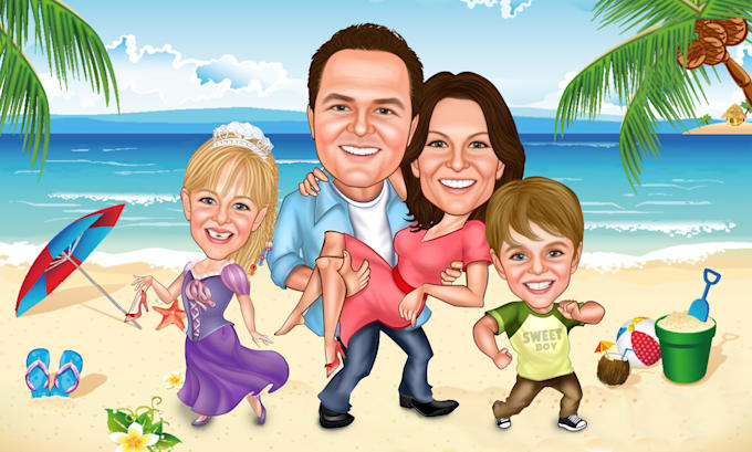make simple big head caricature portrait