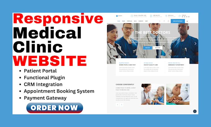 build medical healthcare website hospital patients portal website clinic website