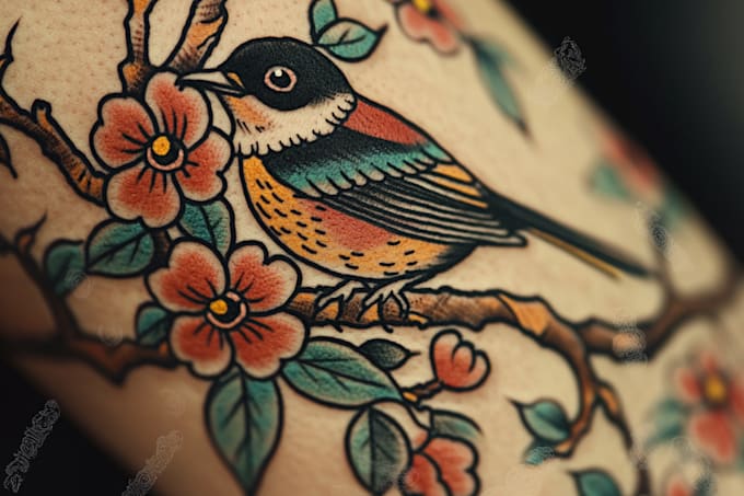 do traditional or old school style tattoo design