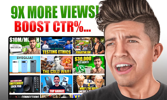 design clickbait rust thumbnail and miniature youtube