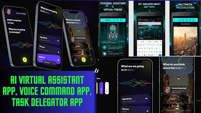 develop ai virtual assistant app, voice command app, task delegator app