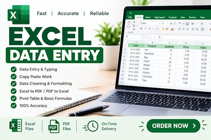 excel data entry, data cleaning and data management