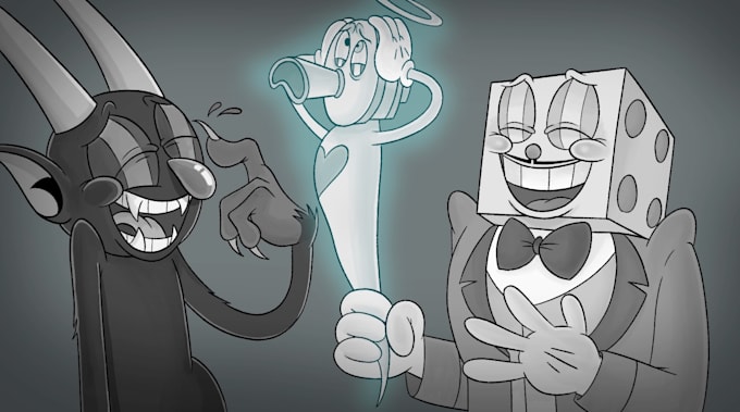 create 2d rubber hose animation, 2d cuphead animation, 2d cartoon vintage video