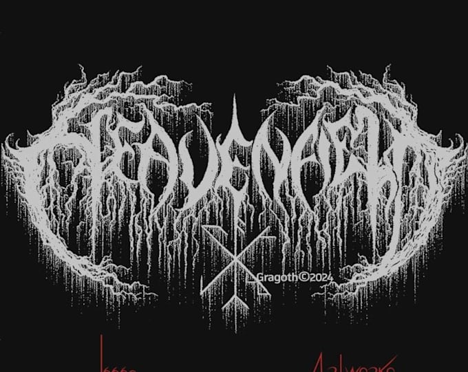 draw brutal death or black metal logo