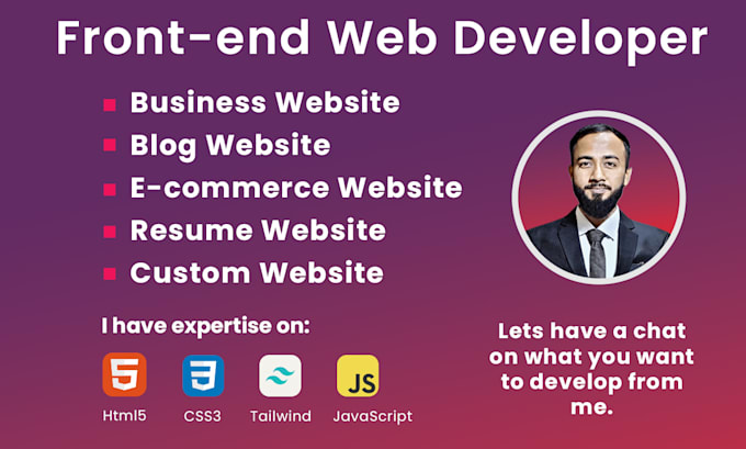 build exciting landing page for your website with html, CSS, tailwindcss and js
