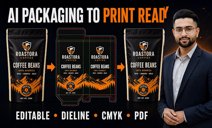 convert ai generated packaging into editable print ready vector dieline files