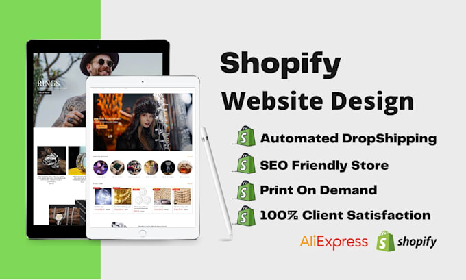 build shopify store design, create shopify dropshipping store or shopify website