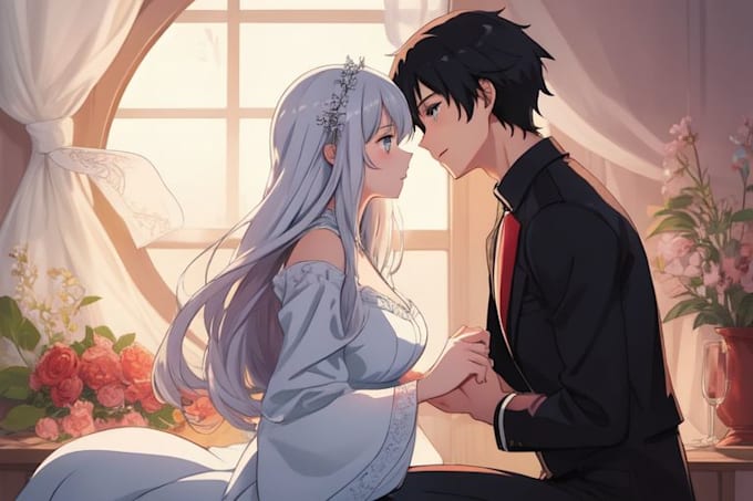 draw your couple character with anime style