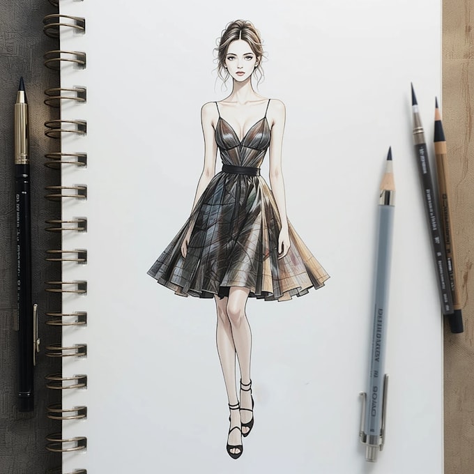draw a fashion illustration or sketch