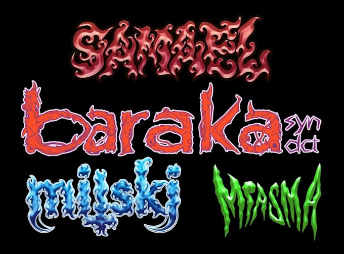 make slam, brutal, grindcore death metal logo