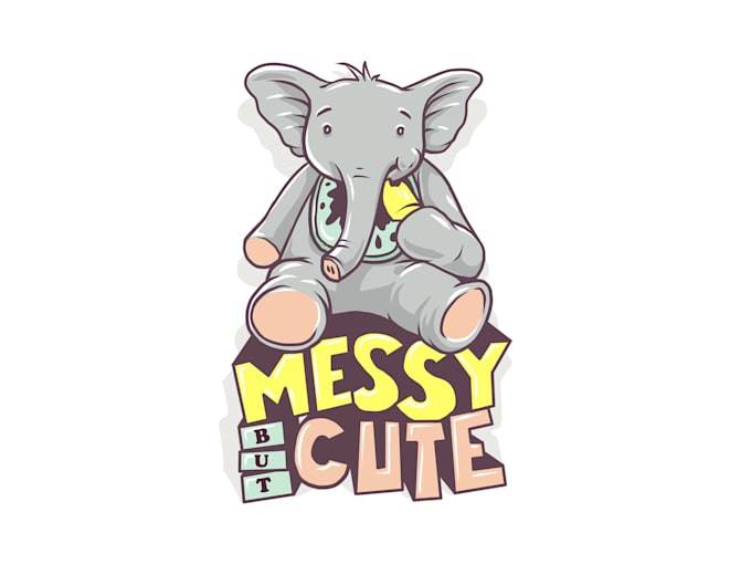 design awesome cute elephant logo