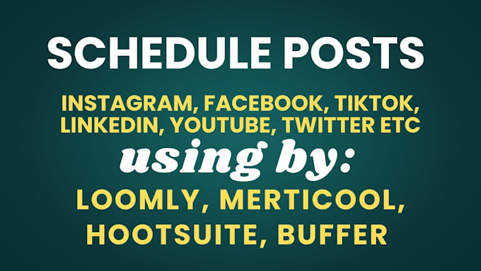 schedule posts on your social media via buffer, loomly, etc