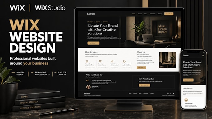 design a professional wix website for your business or brand