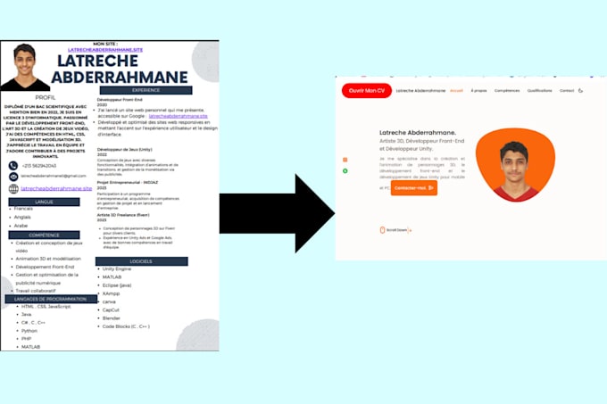 create a CV website and launch it with your name for 1 year