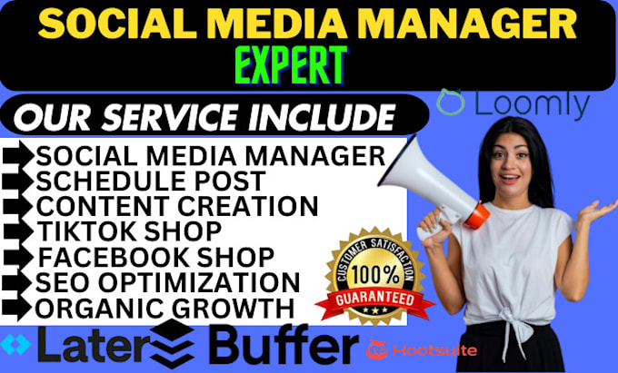 be social media manager schedule post via buffer zoho hootsuite loomly later