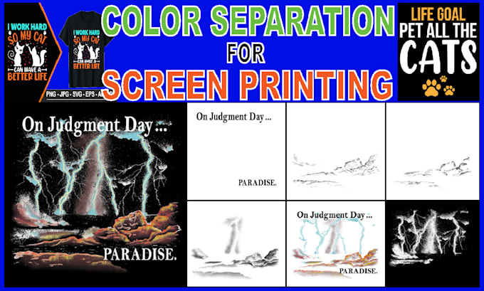 color separation simulated t shirt and screen print design
