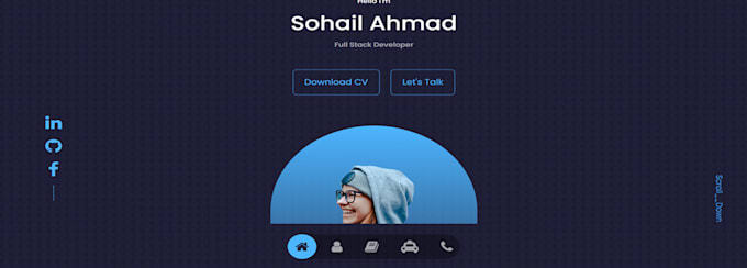 make a professional react develope modern and responsive web portfolio
