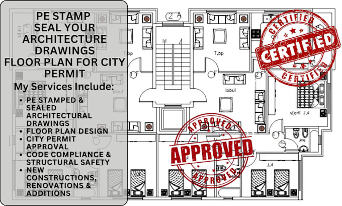 do civil engineer, usa pe stamp, california stamp, florida stamp for city permit
