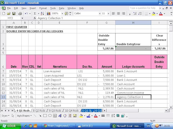make accounting ledgers from your data in excel