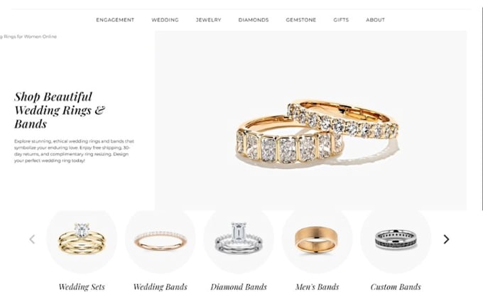 design wedding ring shopify engagement ring store jewelry website diamond store