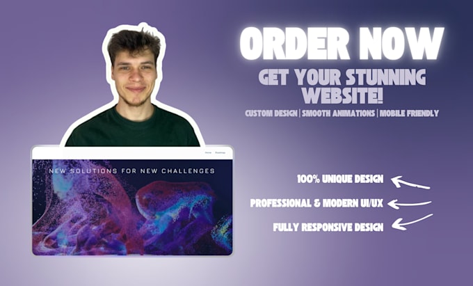 design a stunning animated one page wix website