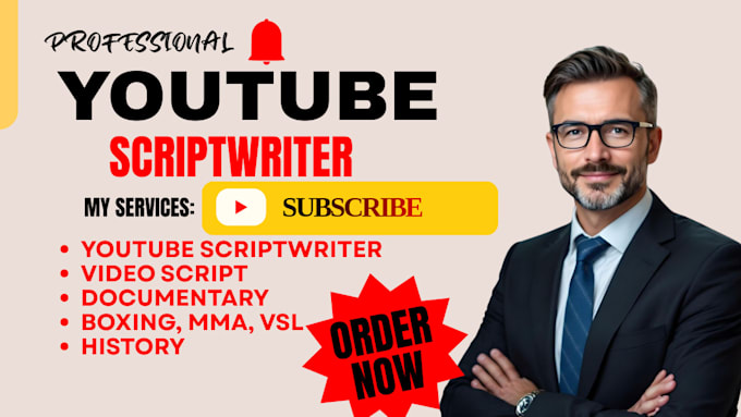 write engaging youtube script, history script, true crime, video script writing
