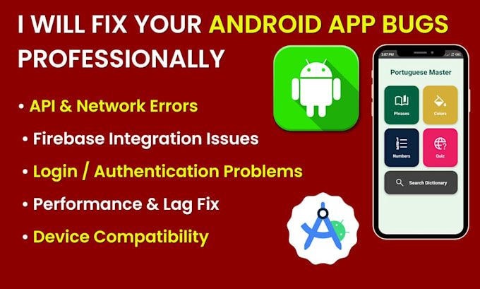 fix android app bugs and android studio projects