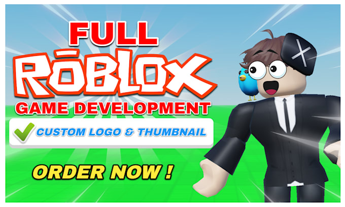 create a full roblox game with custom thumbnail and logo