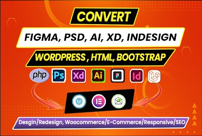 figma to html css, figma to wordpress elementor, and front end backend developer