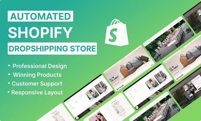 create an automated shopify dropshipping store ecommerce website design