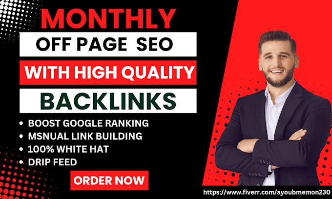 do monthly link building SEO service with drip feed method,da 90 plus backlinks