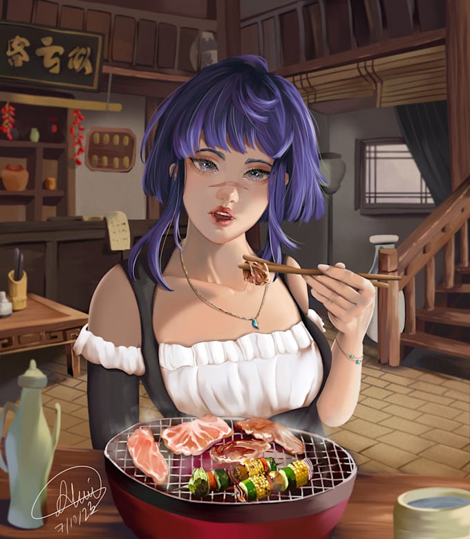 draw a semi realistic character