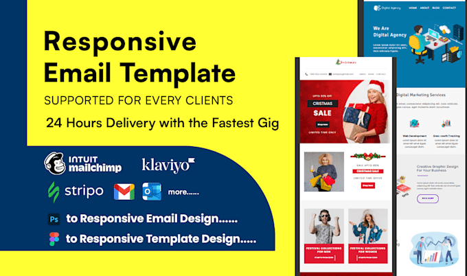 develop restaurants and cosmetics brand email templates
