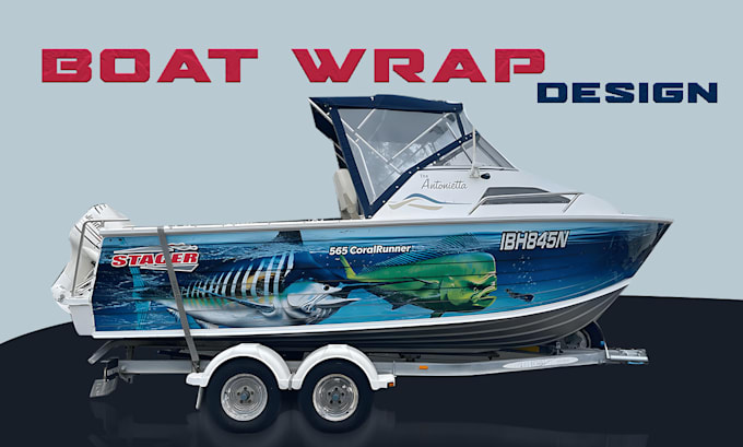 do a creative boat wrap, jet ski, yacht, surfboard, or ship boat wrap,