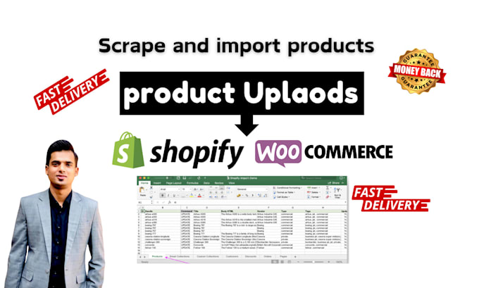 do scrape products and upload in shopify or woocommerce